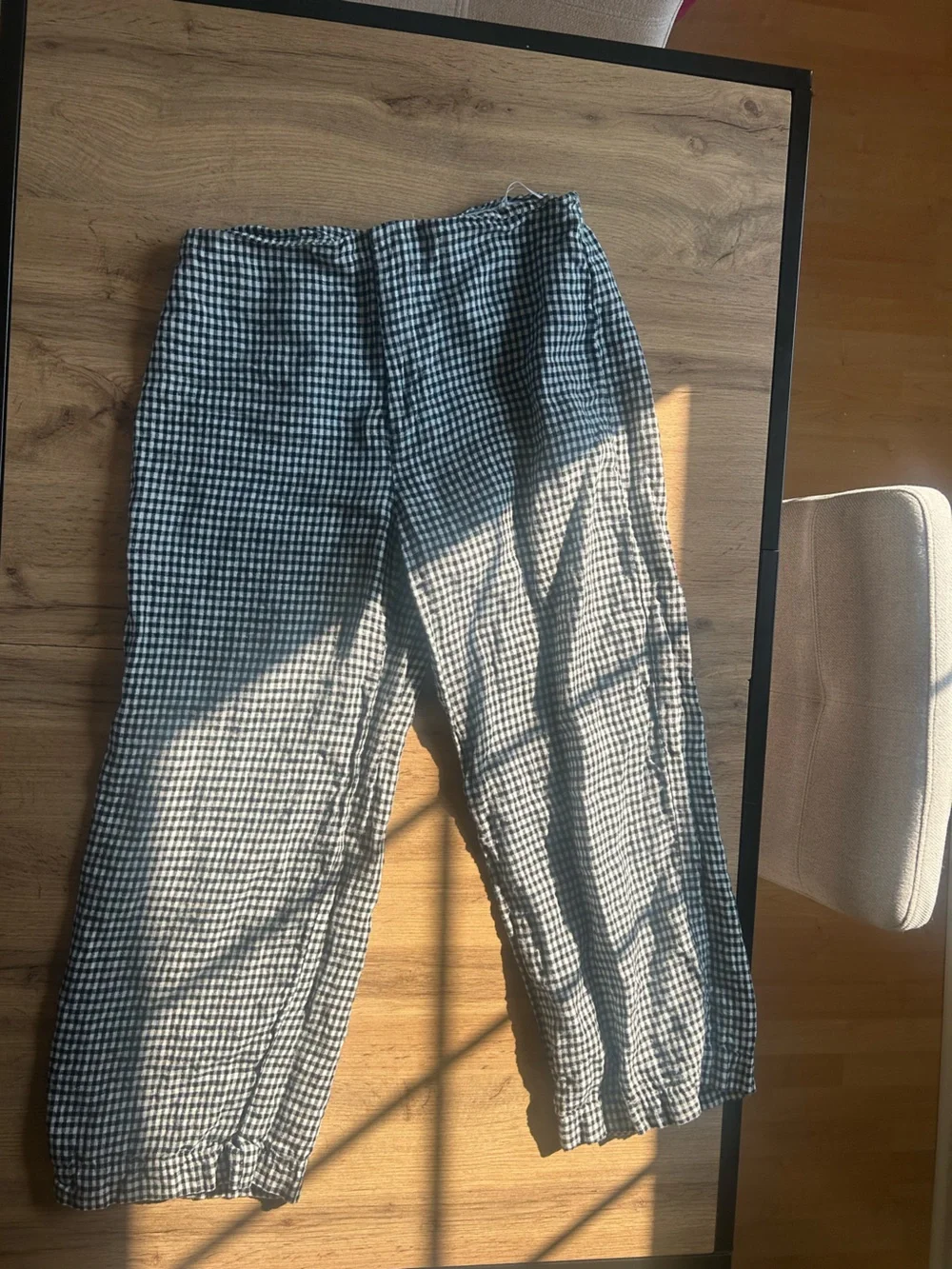 Reformation Andi Pant. Black & White Gingham Cropped Pants
